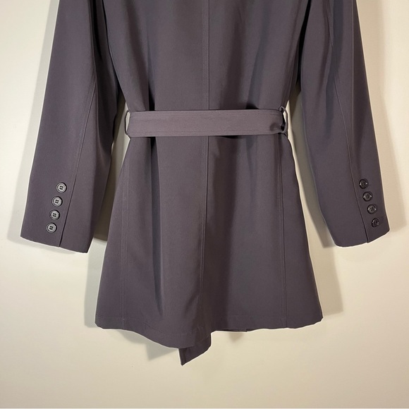 Jacqueline Ferrar Charcoal Double-Breasted Trench Coat Size Small - Picture 7 of 12